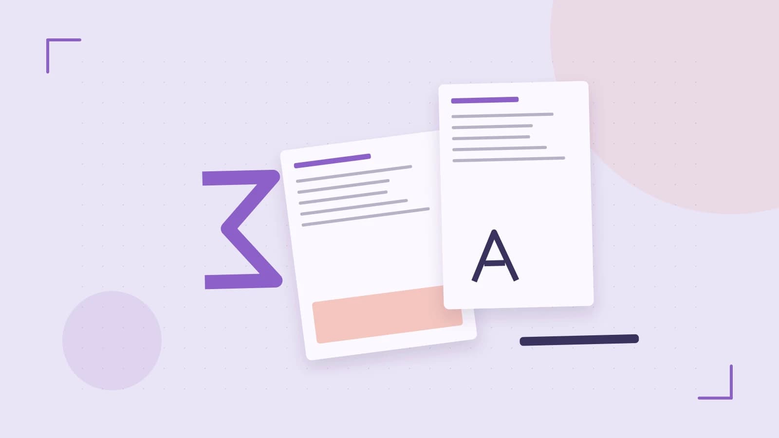 Editorial illustration of typeset pages, expressive letterform shapes and a precise editorial page grid