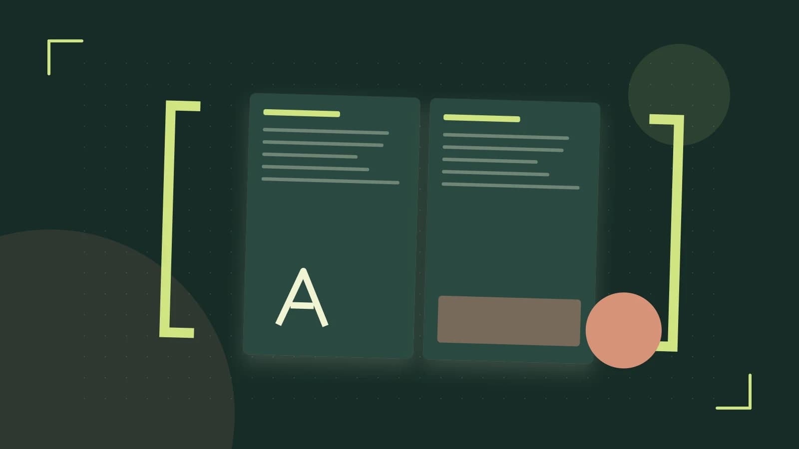 Editorial illustration of typeset pages, expressive letterform shapes and a precise editorial page grid