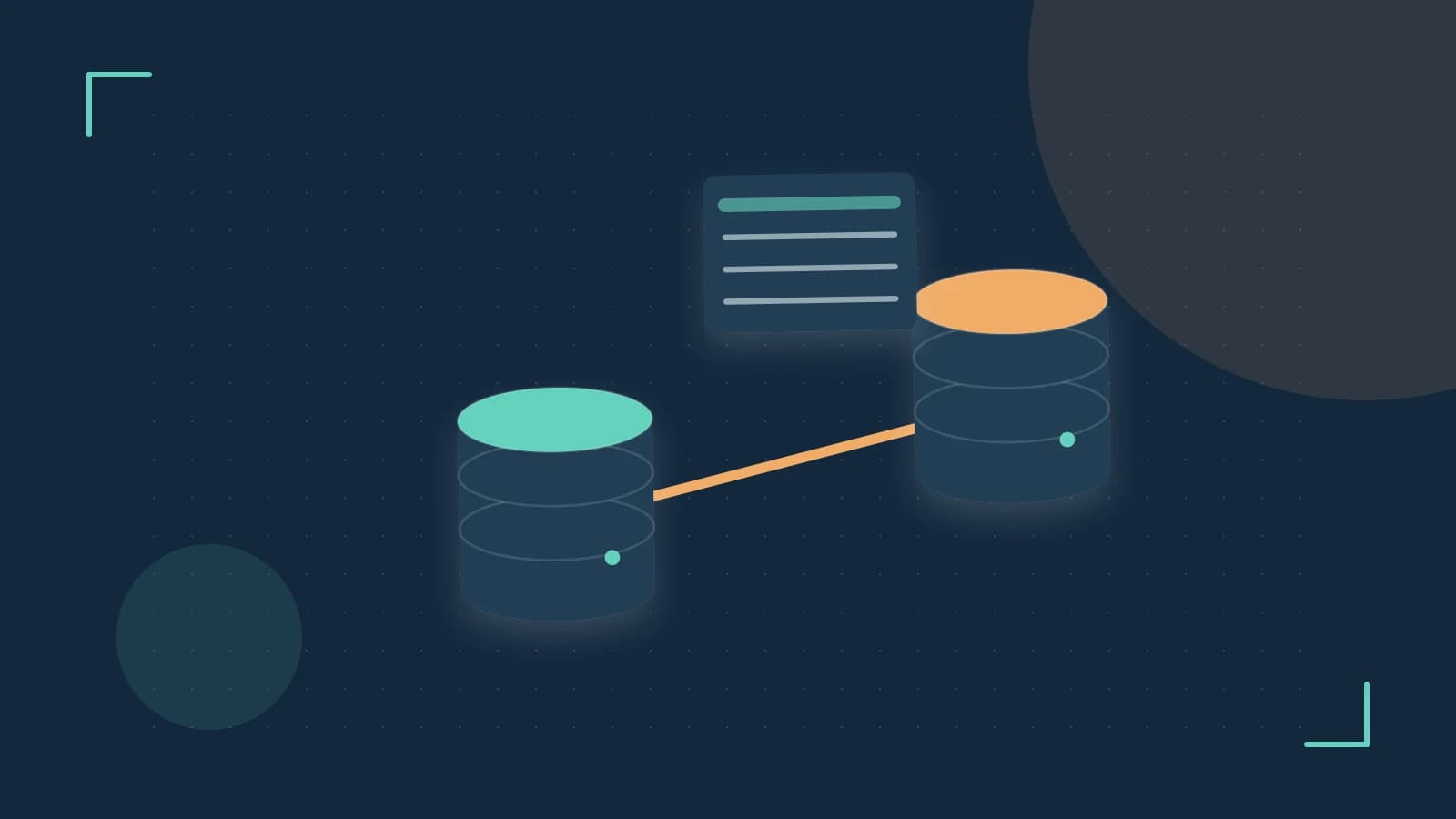 Editorial illustration of structured records, database cylinders and relationships between tables