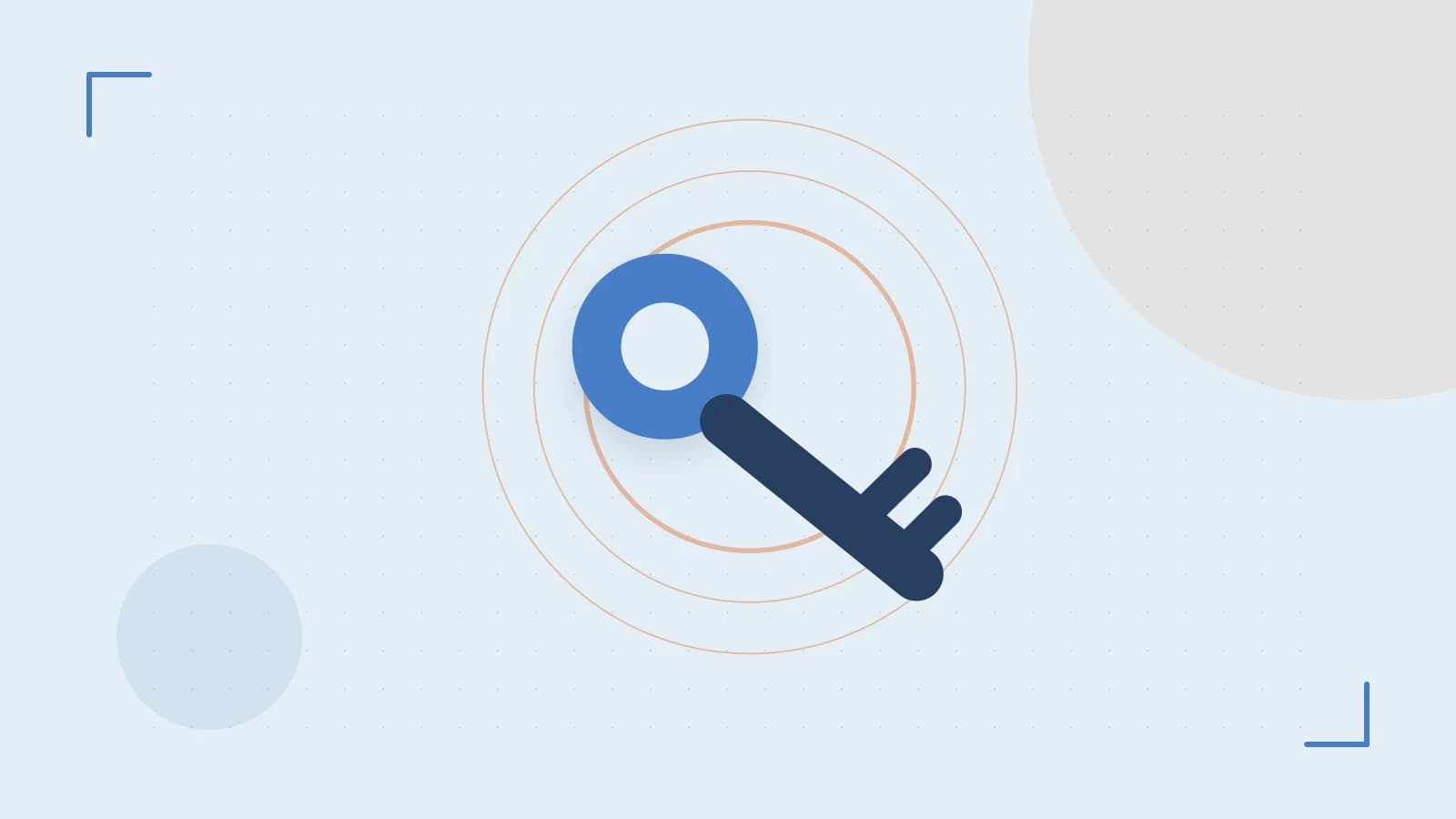 Editorial illustration of a sculpted shield, authentication key and concentric permission boundaries