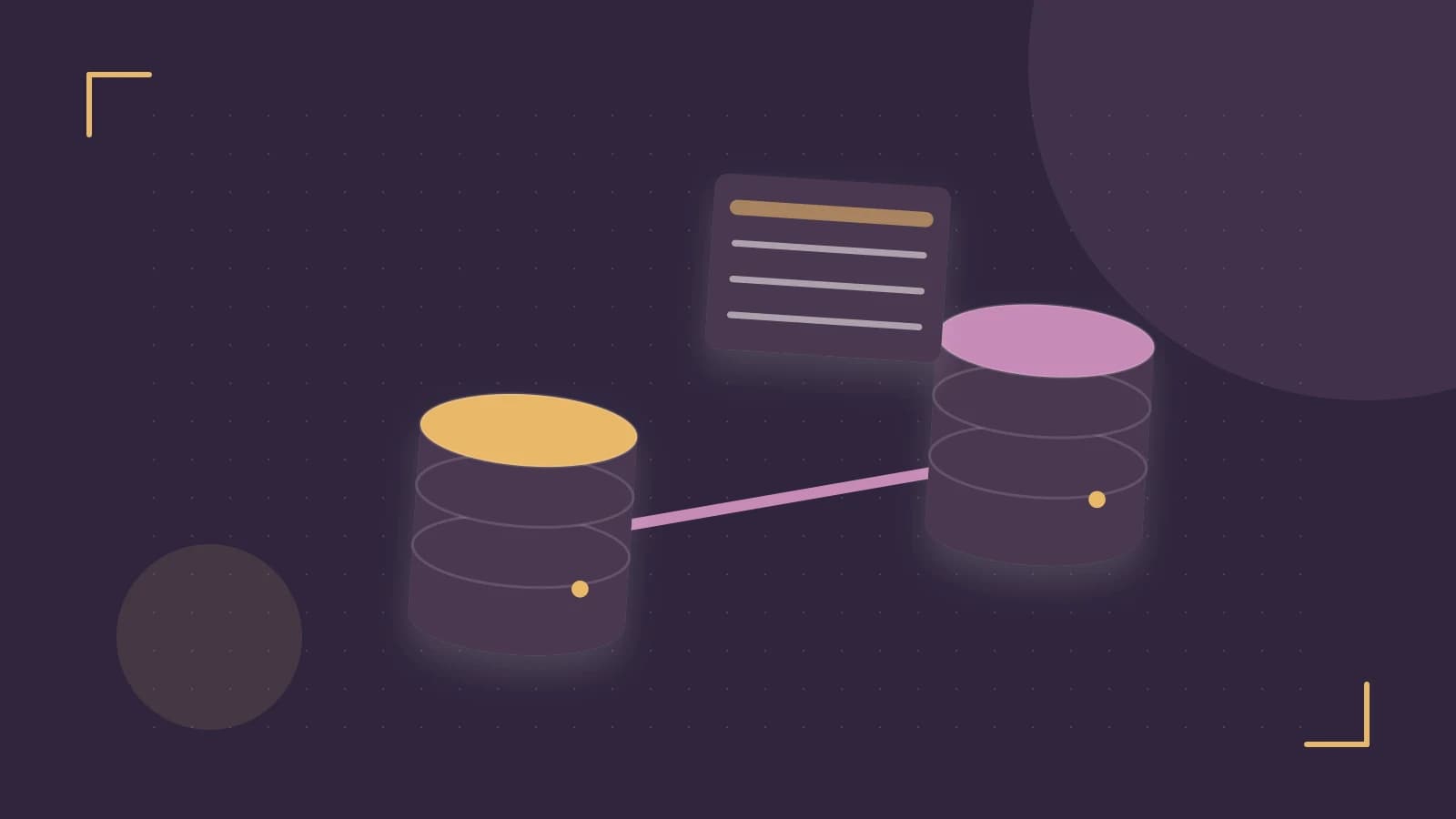Editorial illustration of structured records, database cylinders and relationships between tables