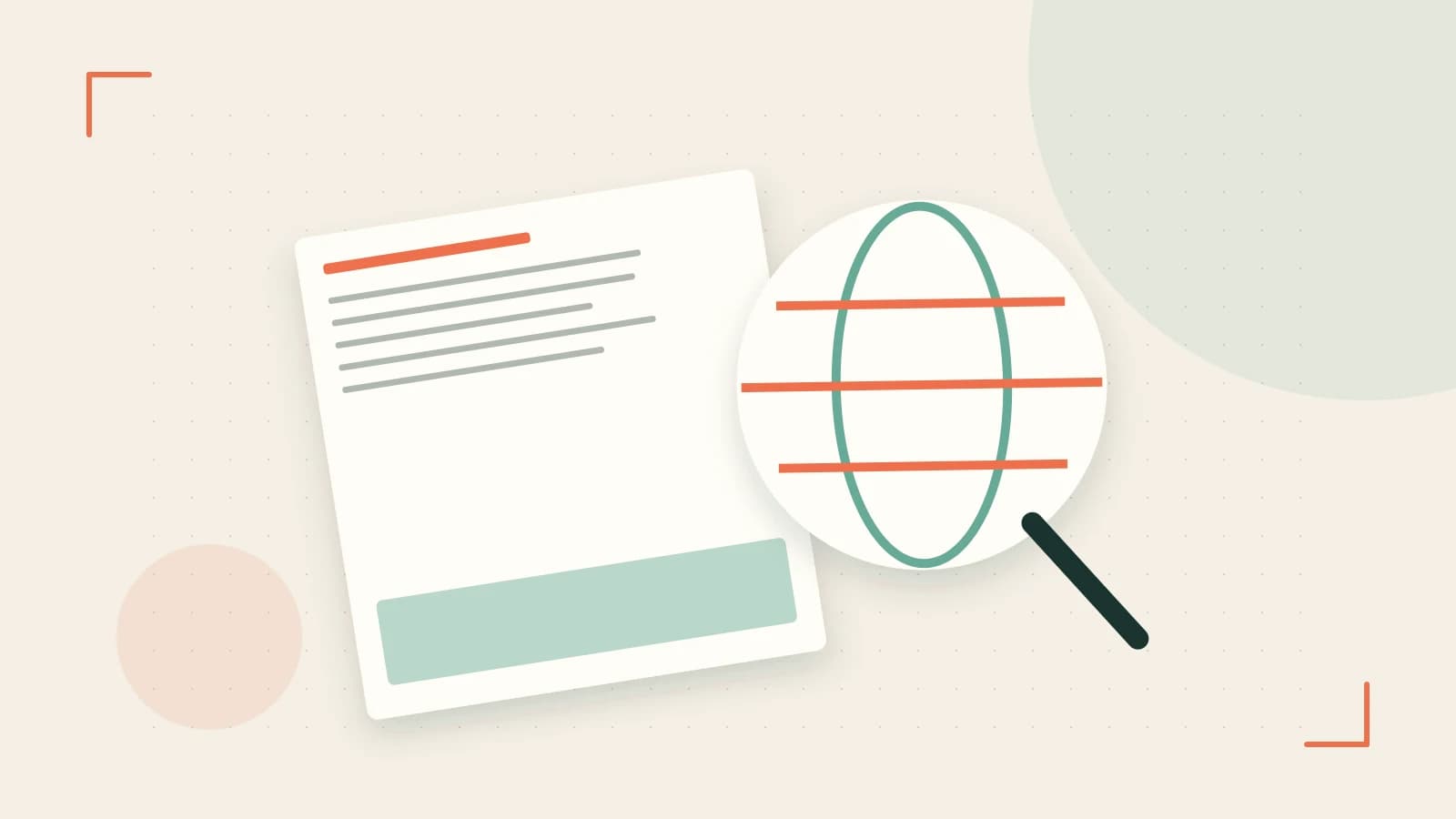 Editorial illustration of an editorial globe with meridians and layered geographic shapes