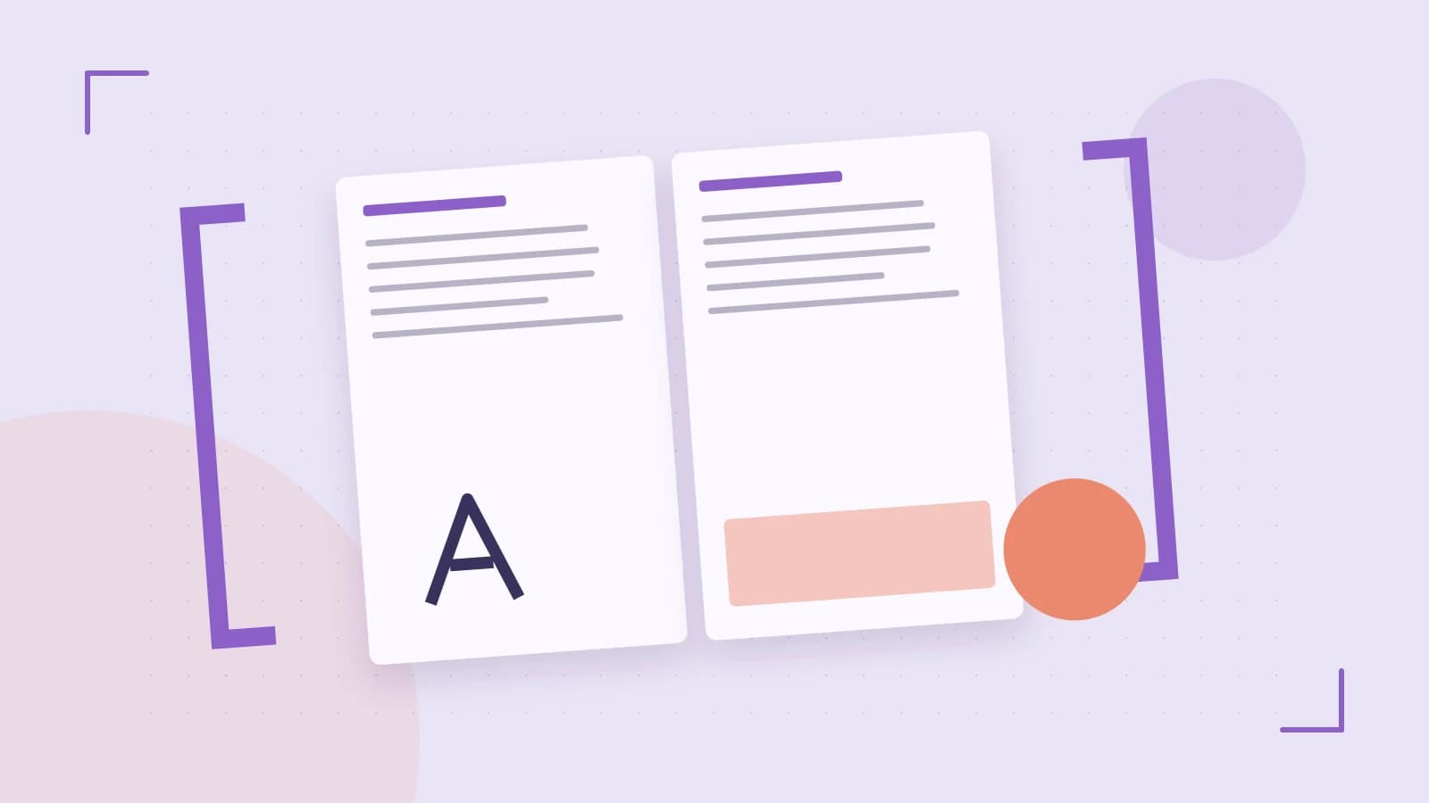 Editorial illustration of typeset pages, expressive letterform shapes and a precise editorial page grid