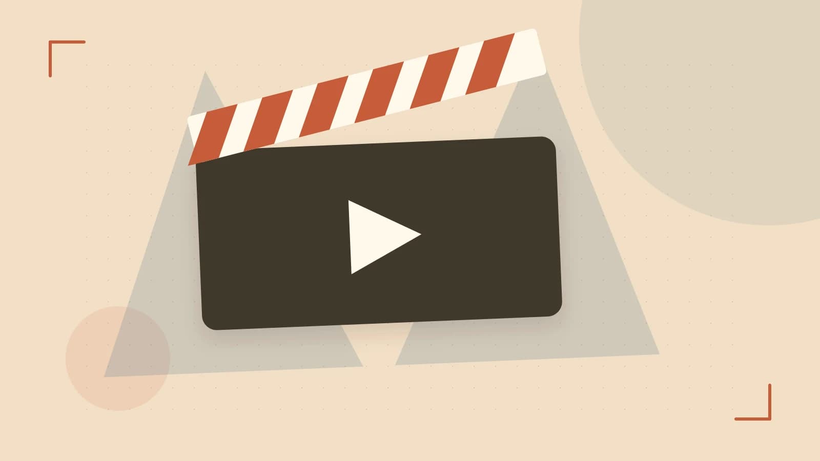 Editorial illustration of a film clapperboard, a spotlight and layered cultural artwork