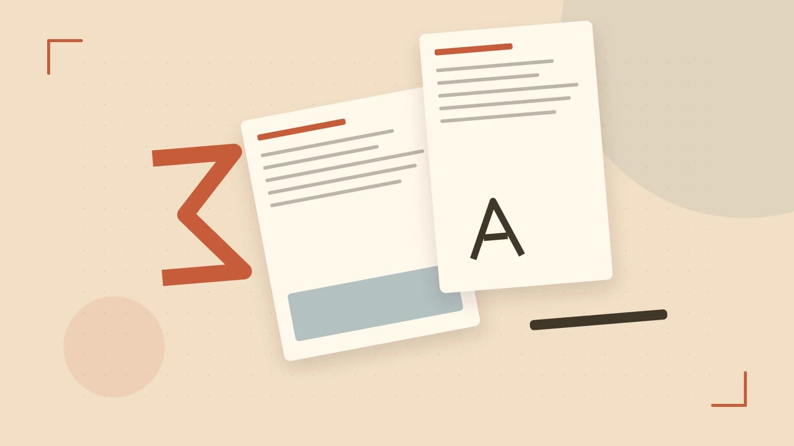 Editorial illustration of typeset pages, expressive letterform shapes and a precise editorial page grid