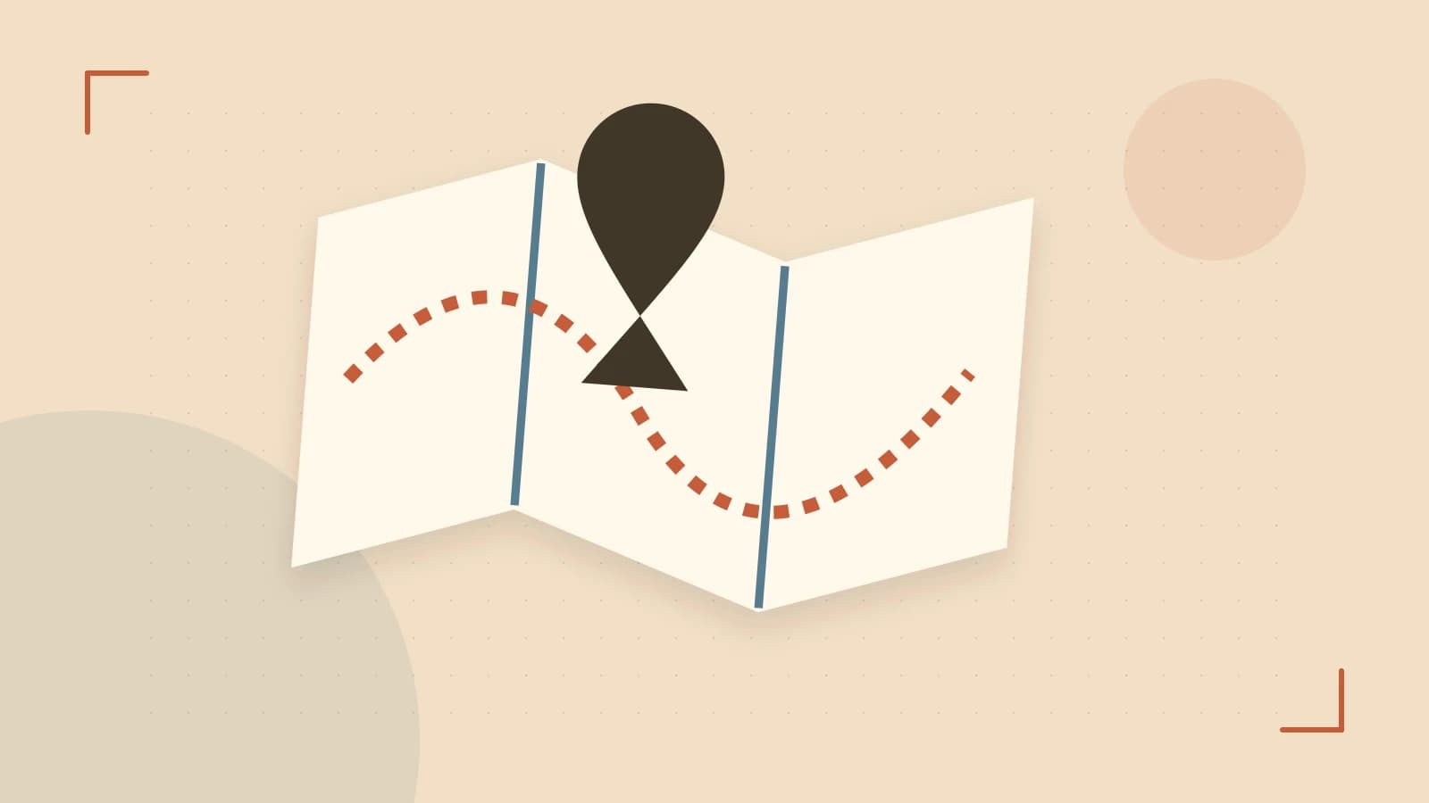 Editorial illustration of an editorial globe with meridians and layered geographic shapes