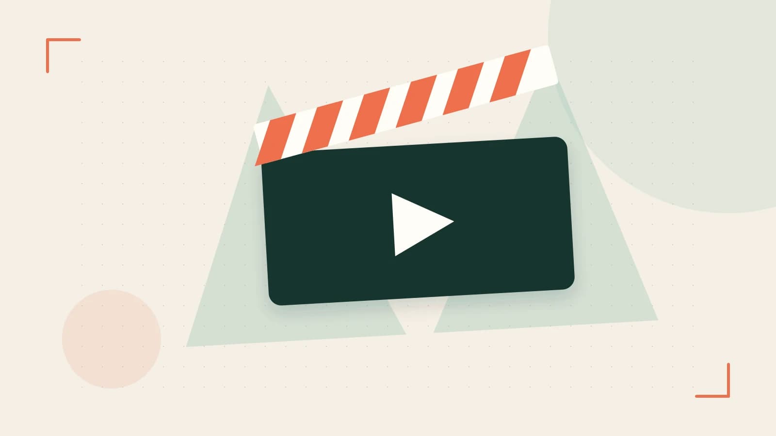 Editorial illustration of a film clapperboard, a spotlight and layered cultural artwork