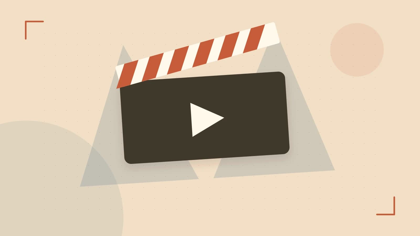 Editorial illustration of a film clapperboard, a spotlight and layered cultural artwork