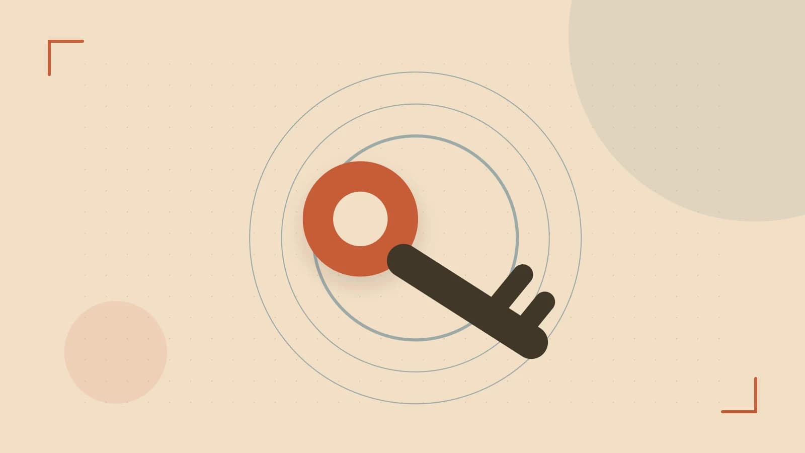 Editorial illustration of a sculpted shield, authentication key and concentric permission boundaries