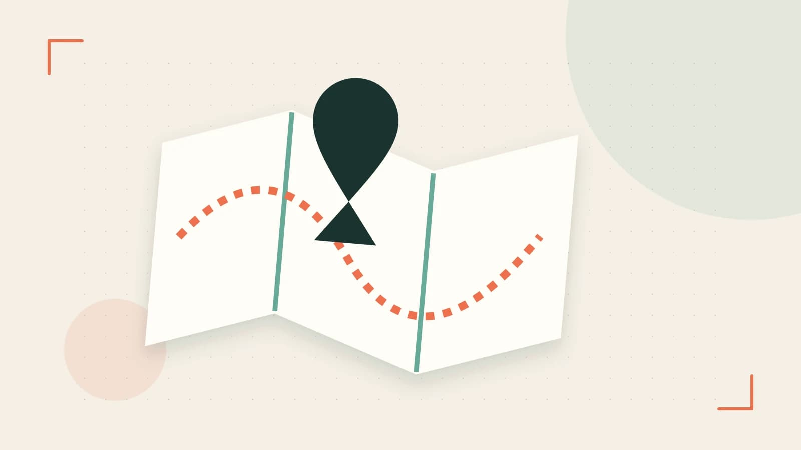 Editorial illustration of an editorial globe with meridians and layered geographic shapes