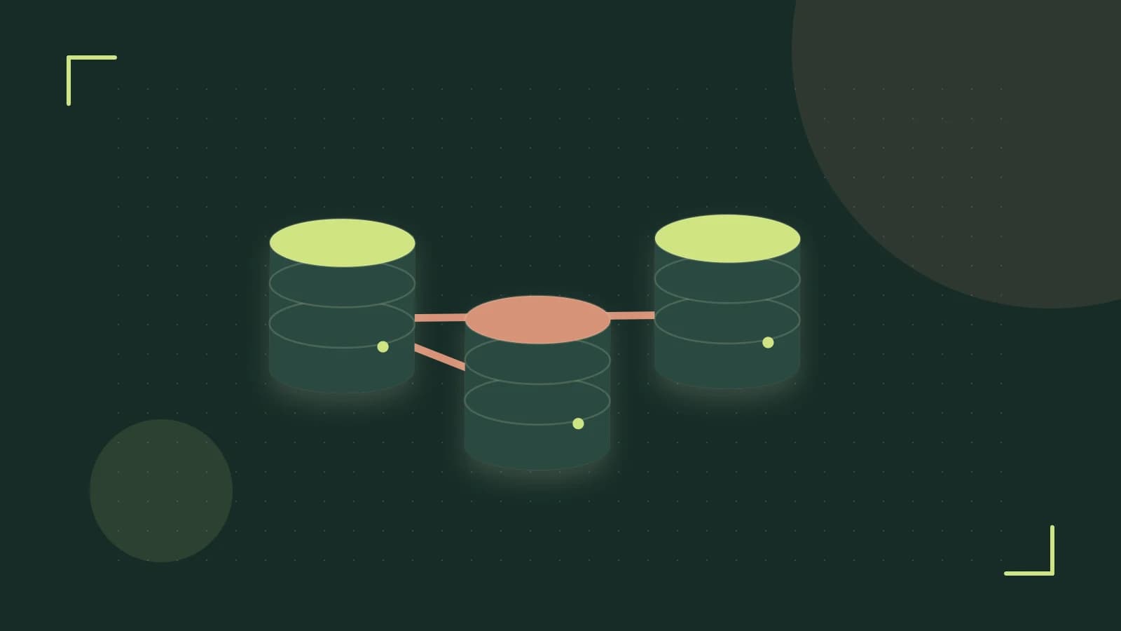 Editorial illustration of structured records, database cylinders and relationships between tables