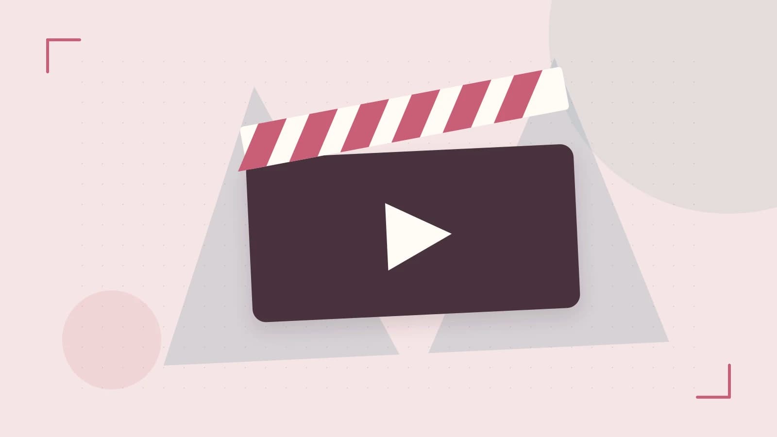Editorial illustration of a film clapperboard, a spotlight and layered cultural artwork