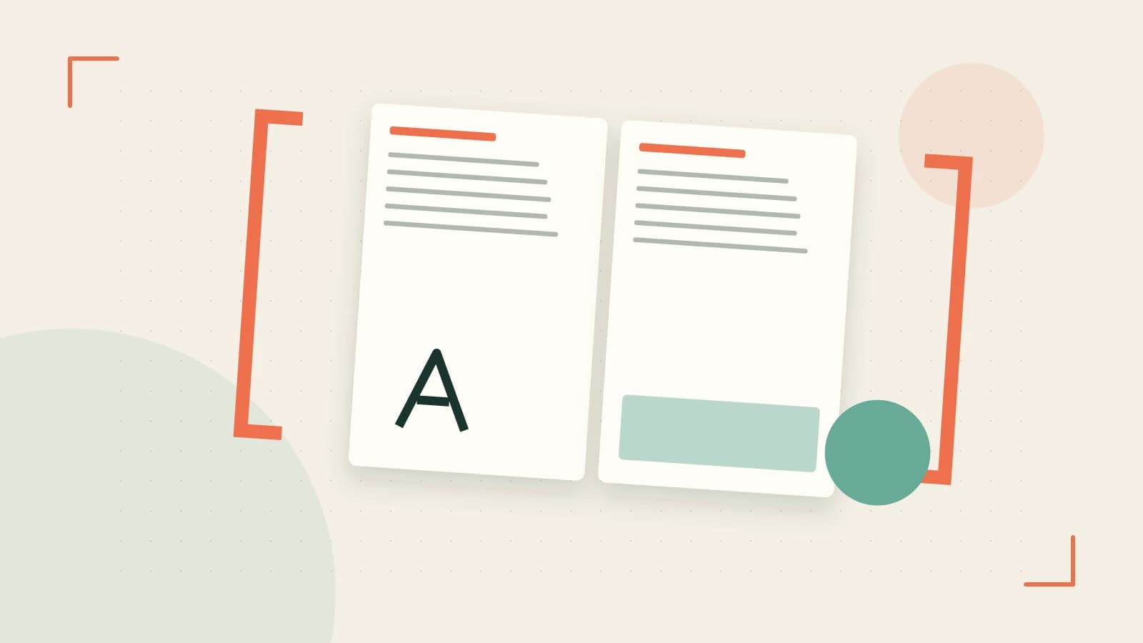Editorial illustration of typeset pages, expressive letterform shapes and a precise editorial page grid