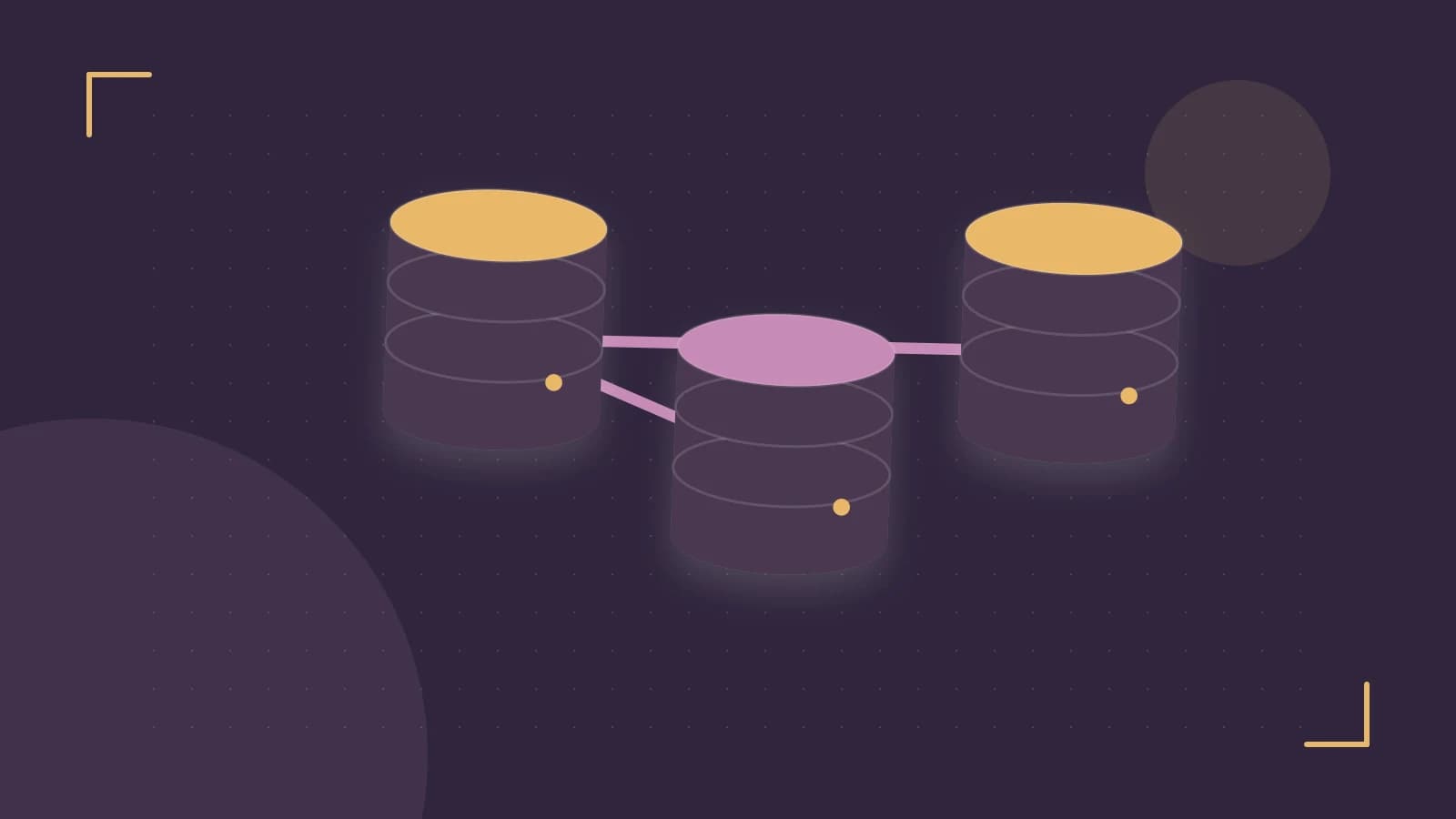 Editorial illustration of structured records, database cylinders and relationships between tables