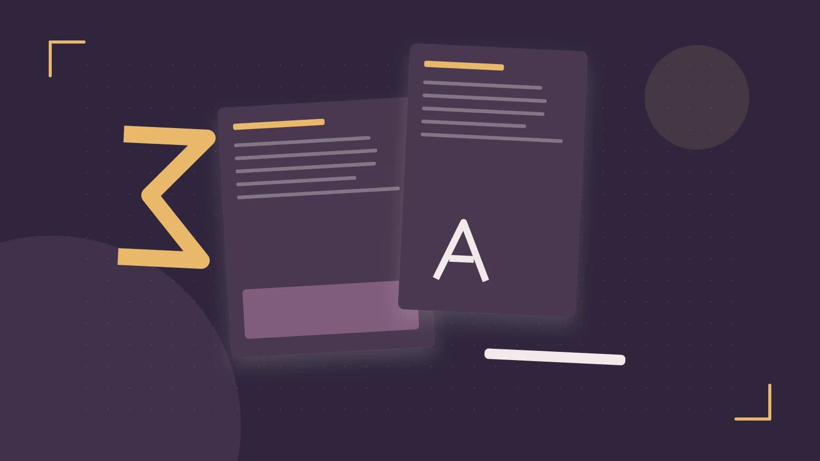 Editorial illustration of typeset pages, expressive letterform shapes and a precise editorial page grid