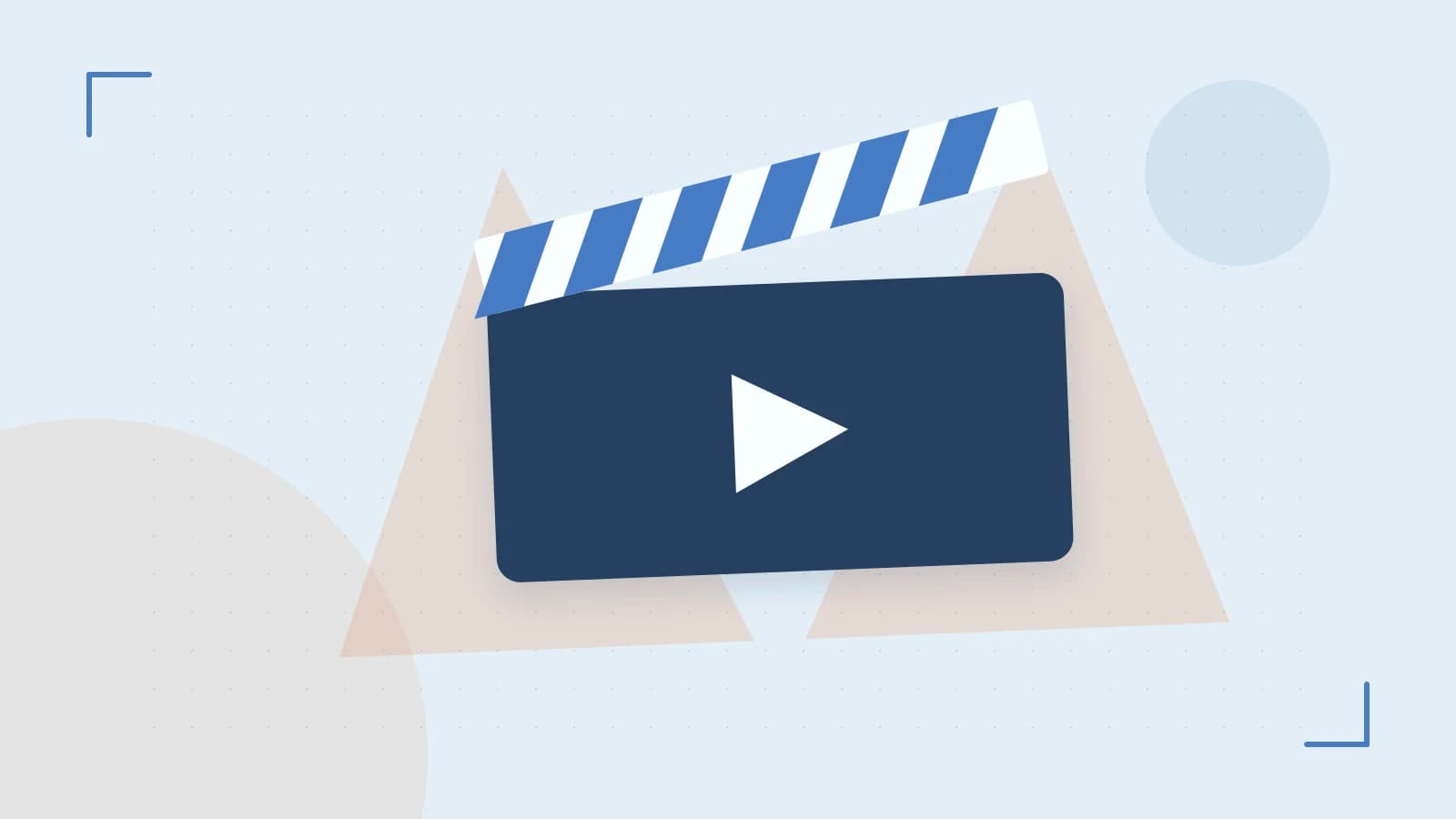 Editorial illustration of a film clapperboard, a spotlight and layered cultural artwork