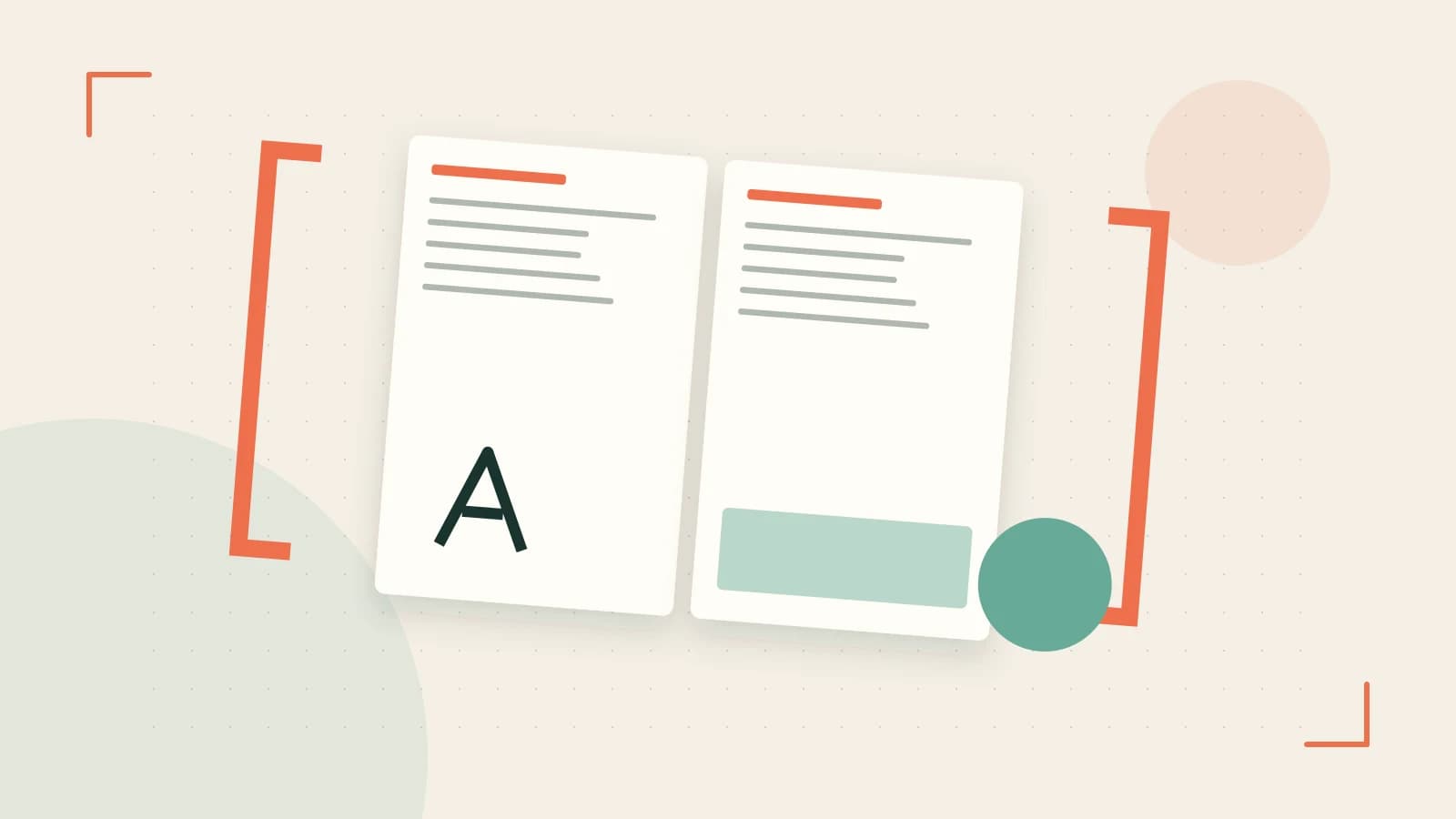 Editorial illustration of typeset pages, expressive letterform shapes and a precise editorial page grid