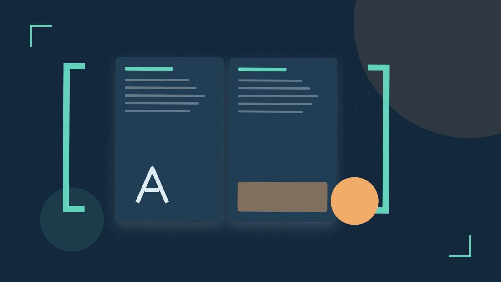 Editorial illustration of typeset pages, expressive letterform shapes and a precise editorial page grid