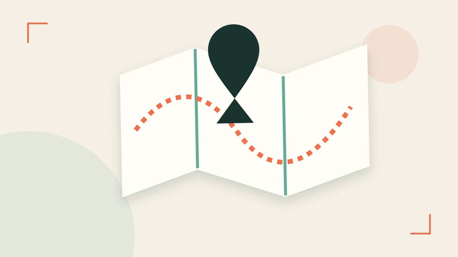 Editorial illustration of an editorial globe with meridians and layered geographic shapes
