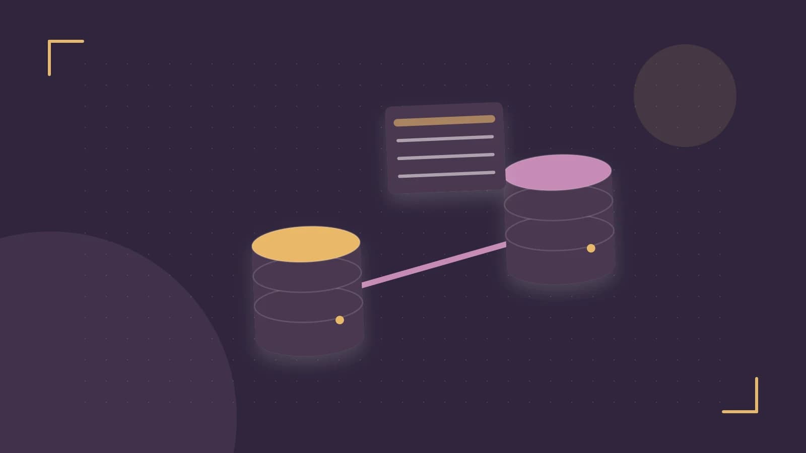 Editorial illustration of structured records, database cylinders and relationships between tables
