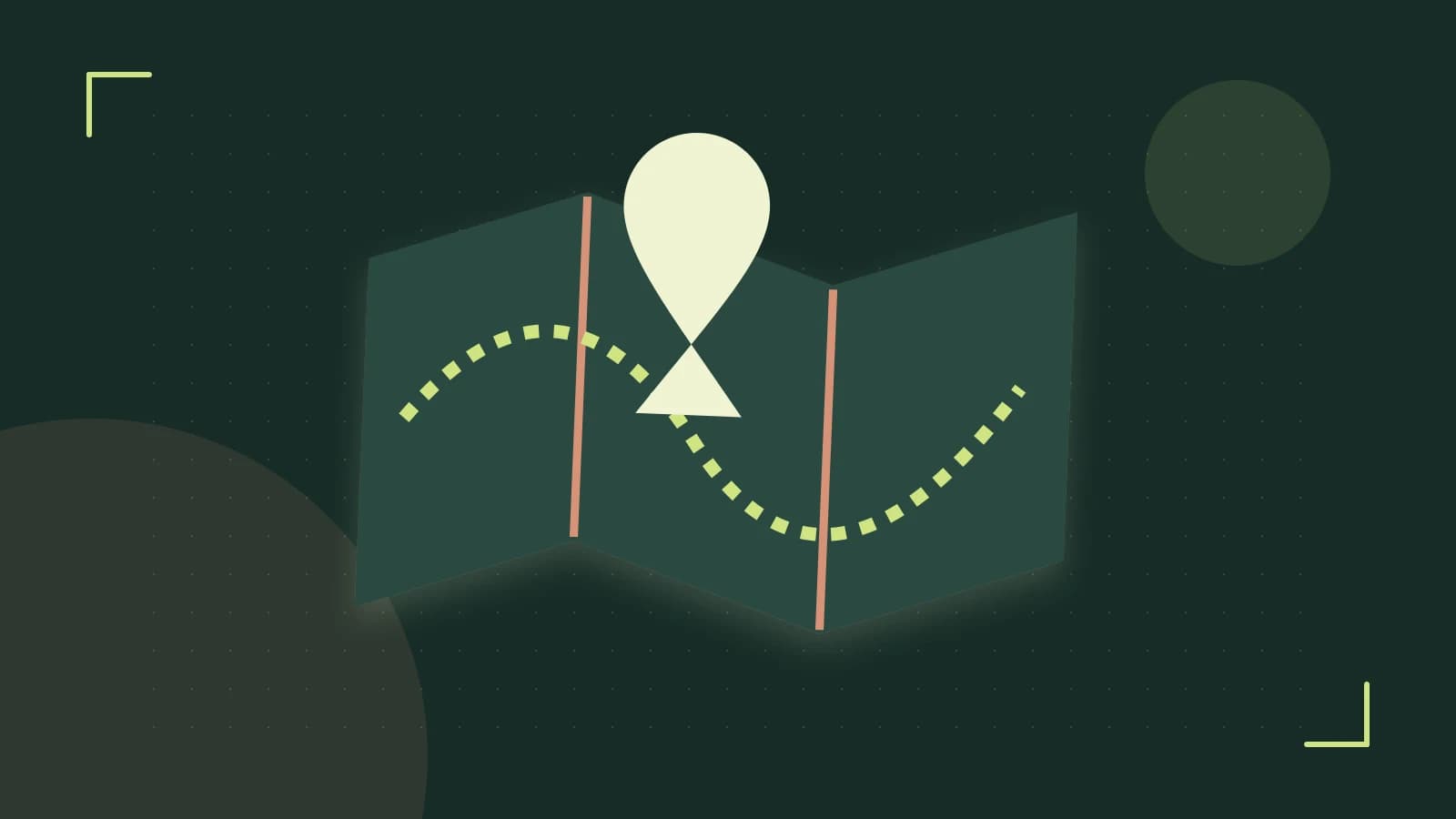 Editorial illustration of an editorial globe with meridians and layered geographic shapes