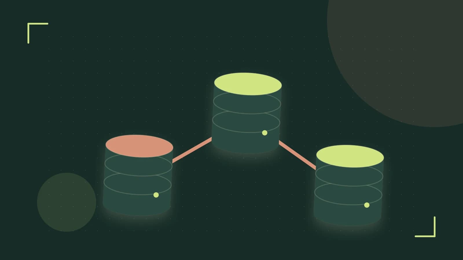 Editorial illustration of structured records, database cylinders and relationships between tables