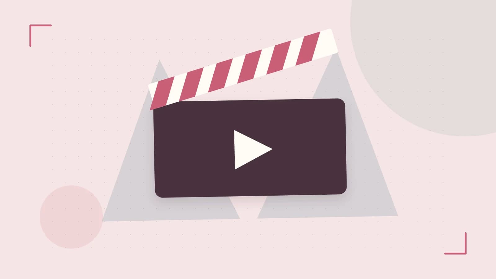 Editorial illustration of a film clapperboard, a spotlight and layered cultural artwork