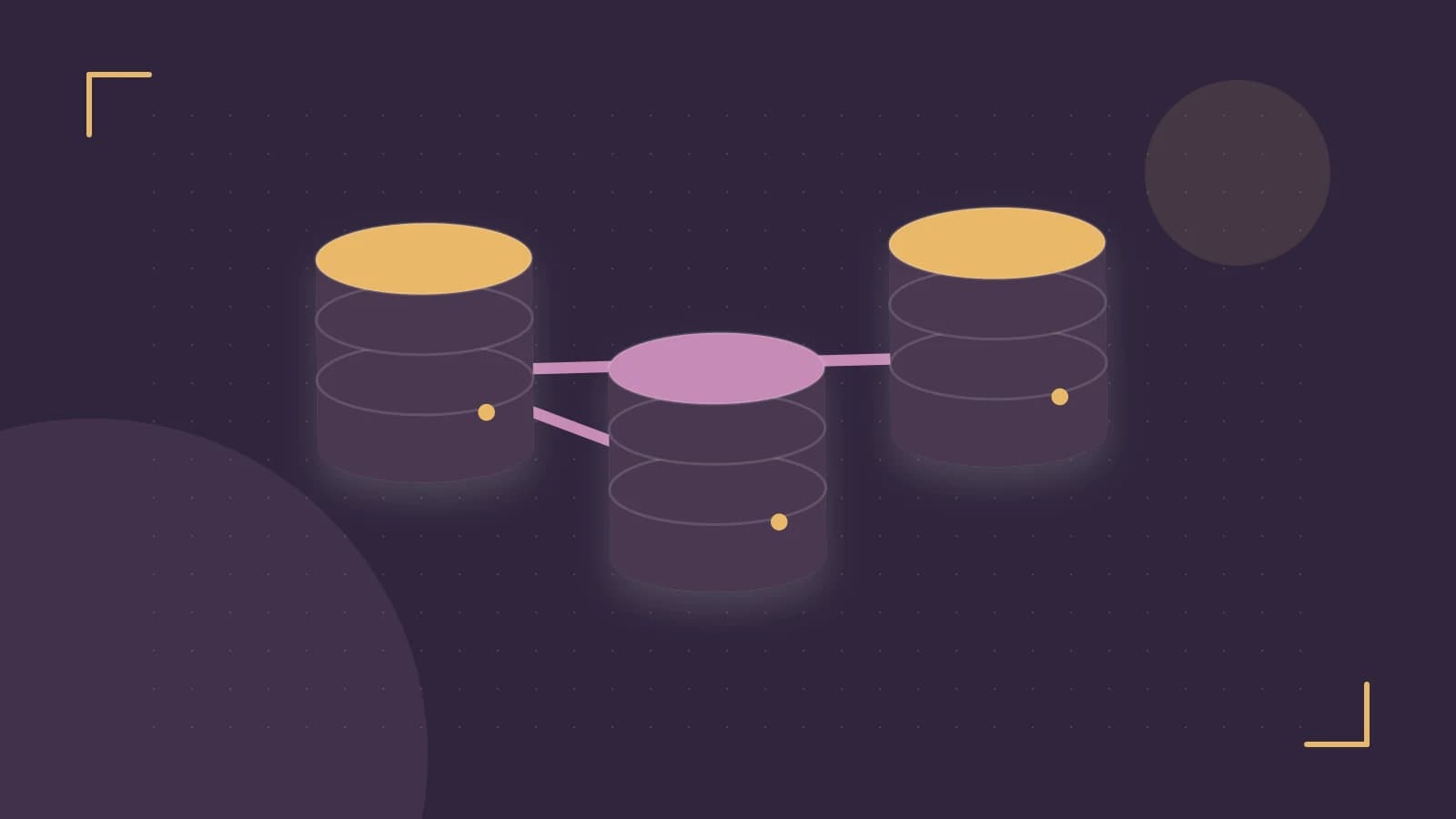 Editorial illustration of structured records, database cylinders and relationships between tables