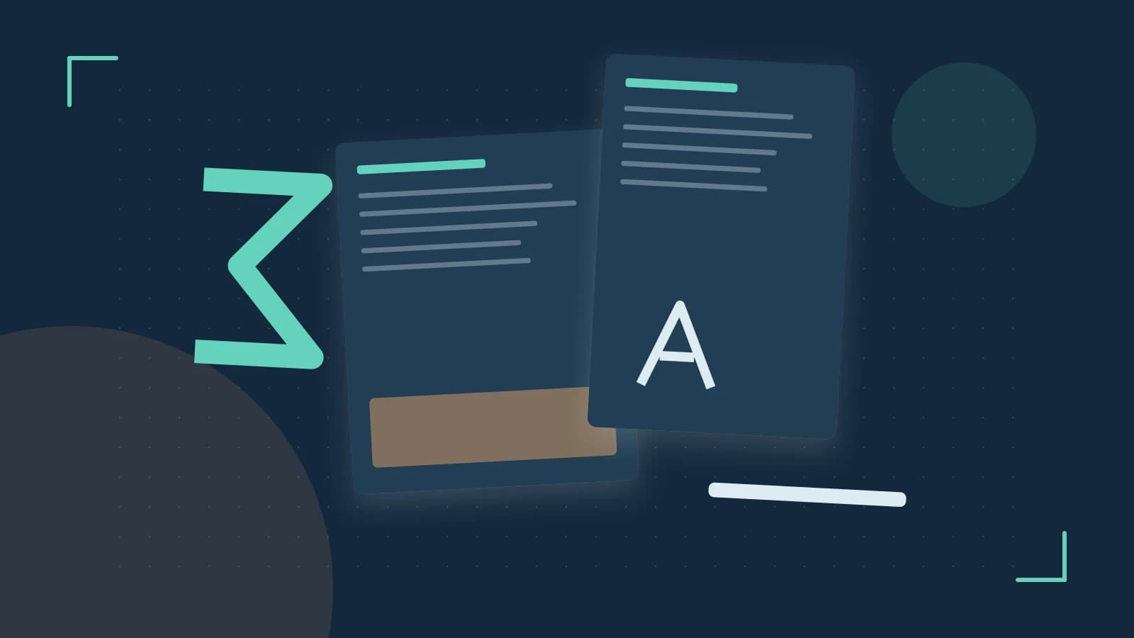 Editorial illustration of typeset pages, expressive letterform shapes and a precise editorial page grid