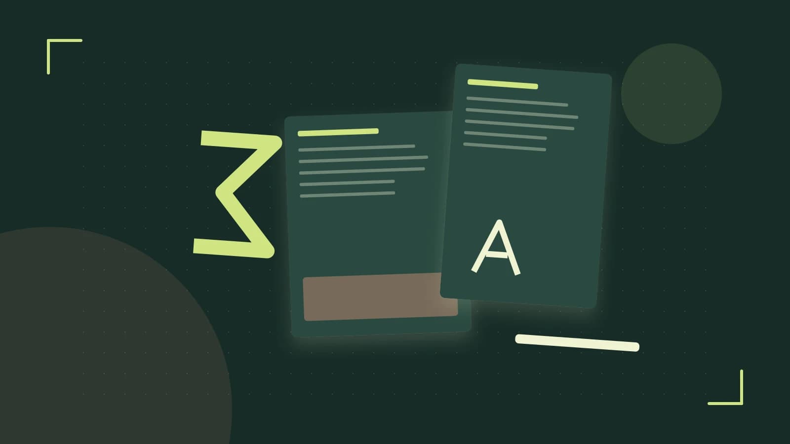 Editorial illustration of typeset pages, expressive letterform shapes and a precise editorial page grid