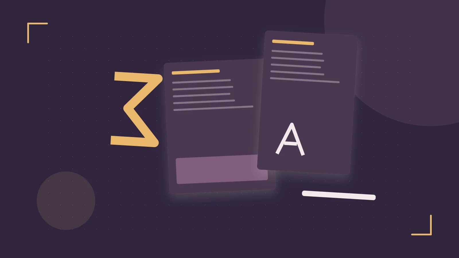 Editorial illustration of typeset pages, expressive letterform shapes and a precise editorial page grid