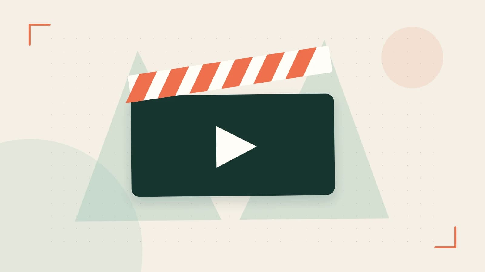 Editorial illustration of a film clapperboard, a spotlight and layered cultural artwork