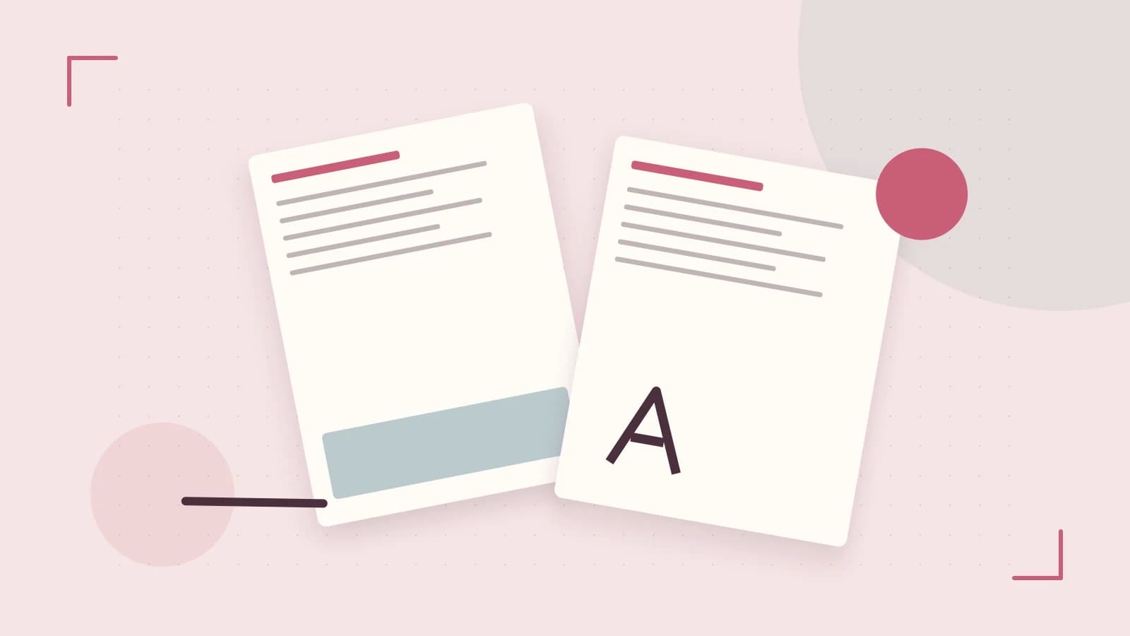 Editorial illustration of typeset pages, expressive letterform shapes and a precise editorial page grid