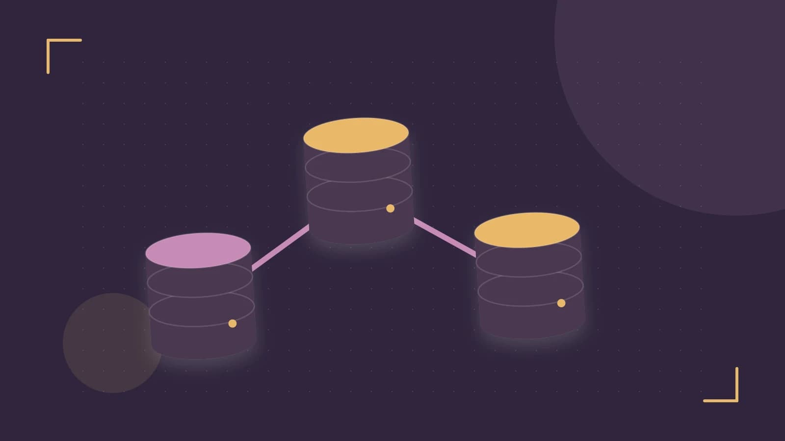 Editorial illustration of structured records, database cylinders and relationships between tables