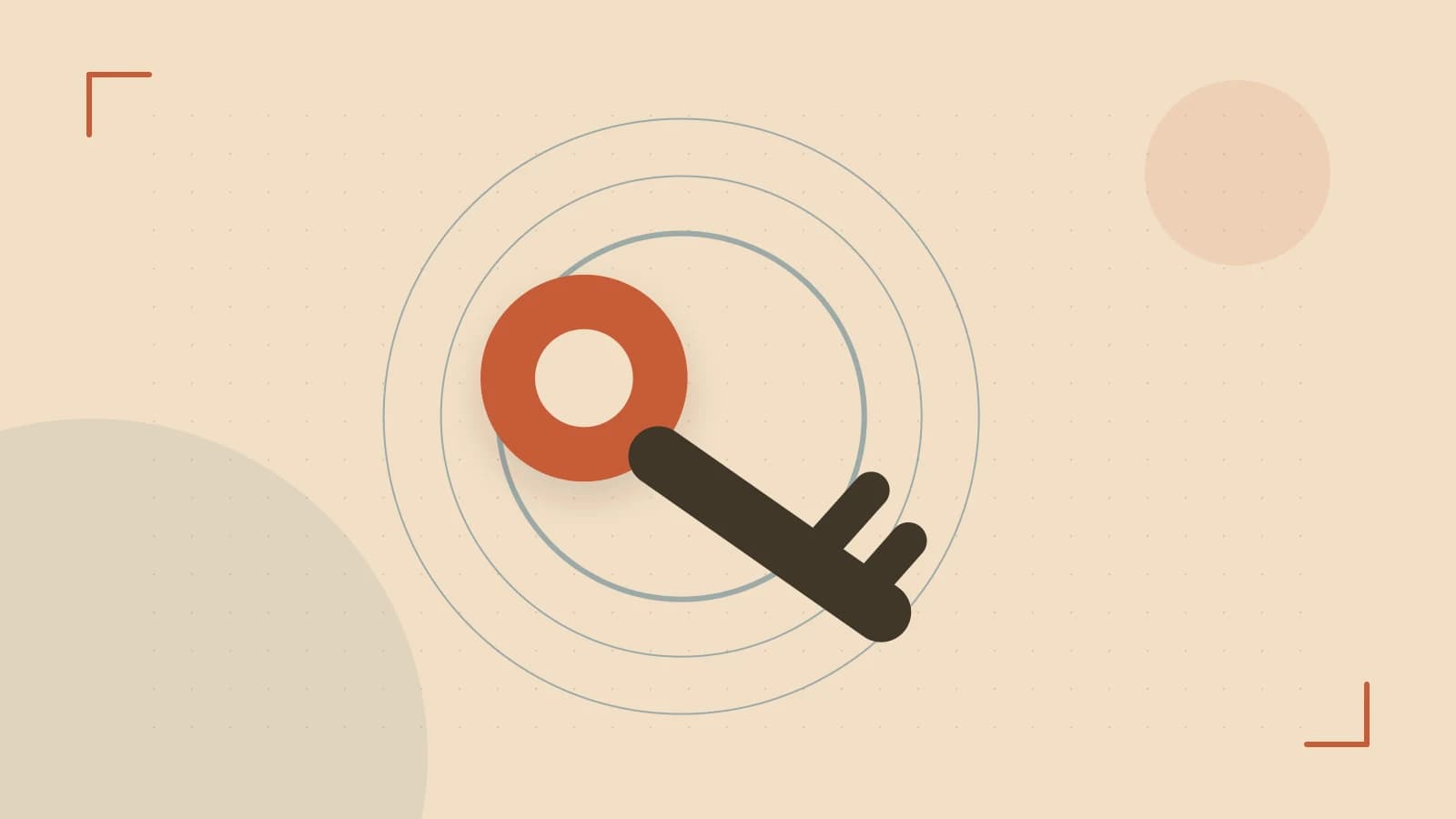 Editorial illustration of a sculpted shield, authentication key and concentric permission boundaries
