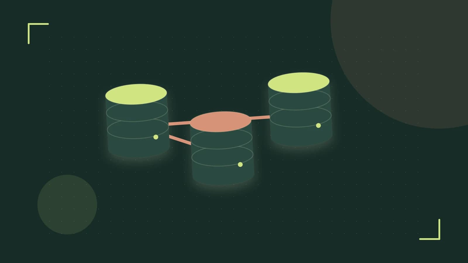 Editorial illustration of structured records, database cylinders and relationships between tables