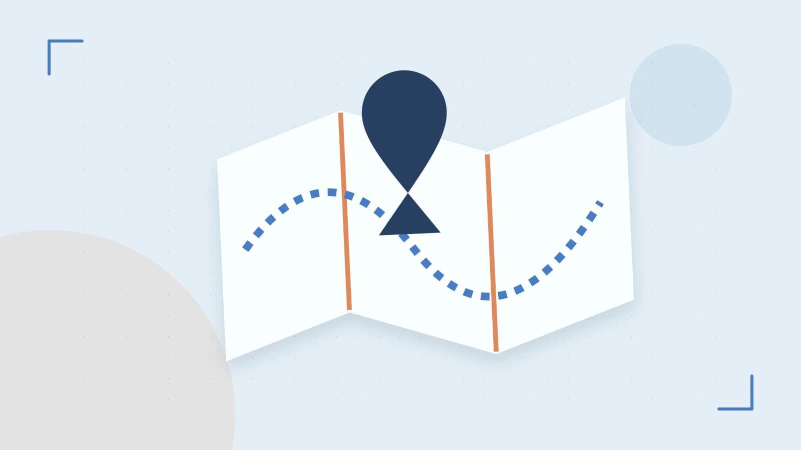 Editorial illustration of an editorial globe with meridians and layered geographic shapes