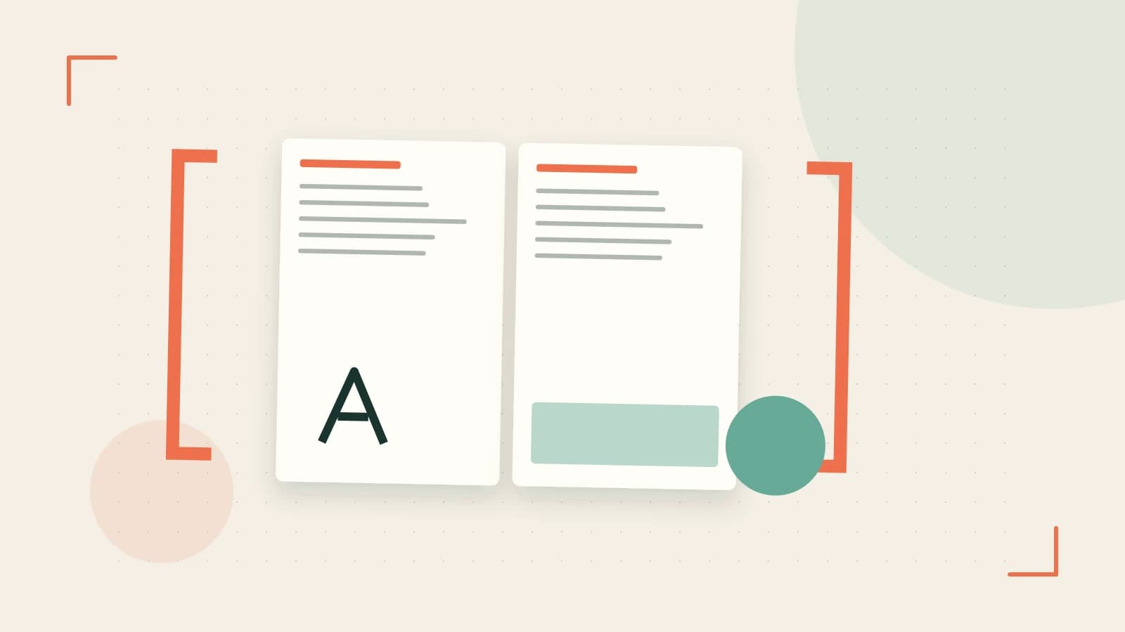 Editorial illustration of typeset pages, expressive letterform shapes and a precise editorial page grid
