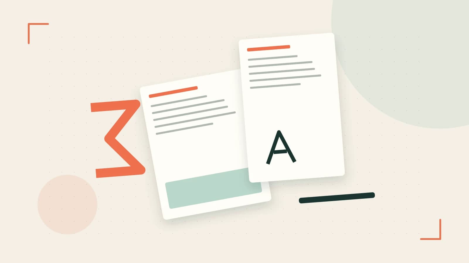 Editorial illustration of typeset pages, expressive letterform shapes and a precise editorial page grid