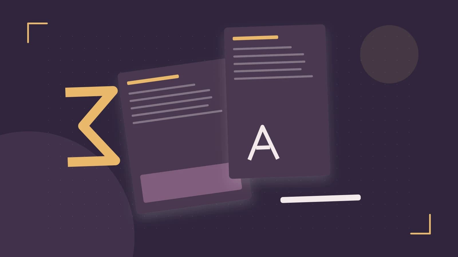 Editorial illustration of typeset pages, expressive letterform shapes and a precise editorial page grid