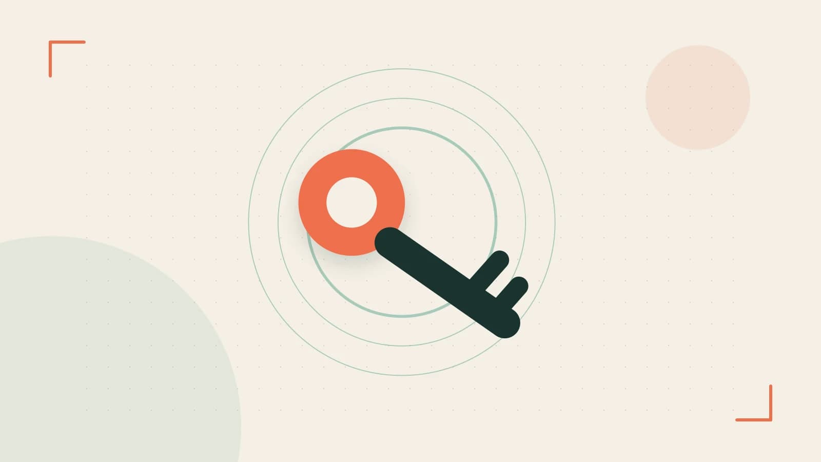 Editorial illustration of a sculpted shield, authentication key and concentric permission boundaries