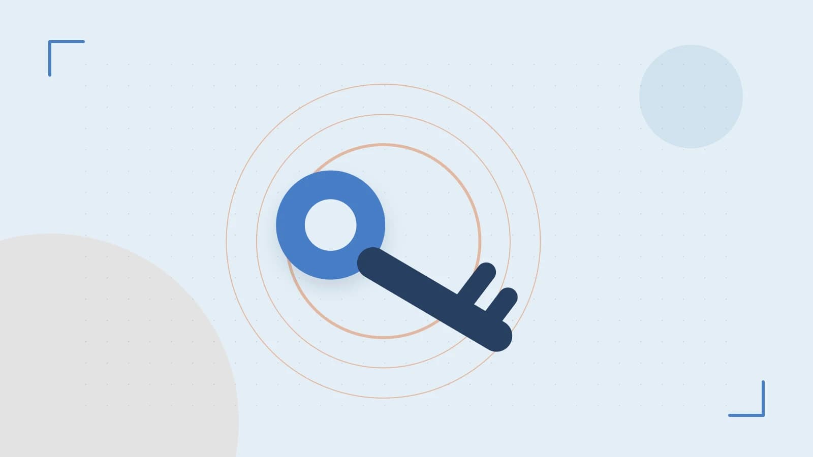 Editorial illustration of a sculpted shield, authentication key and concentric permission boundaries