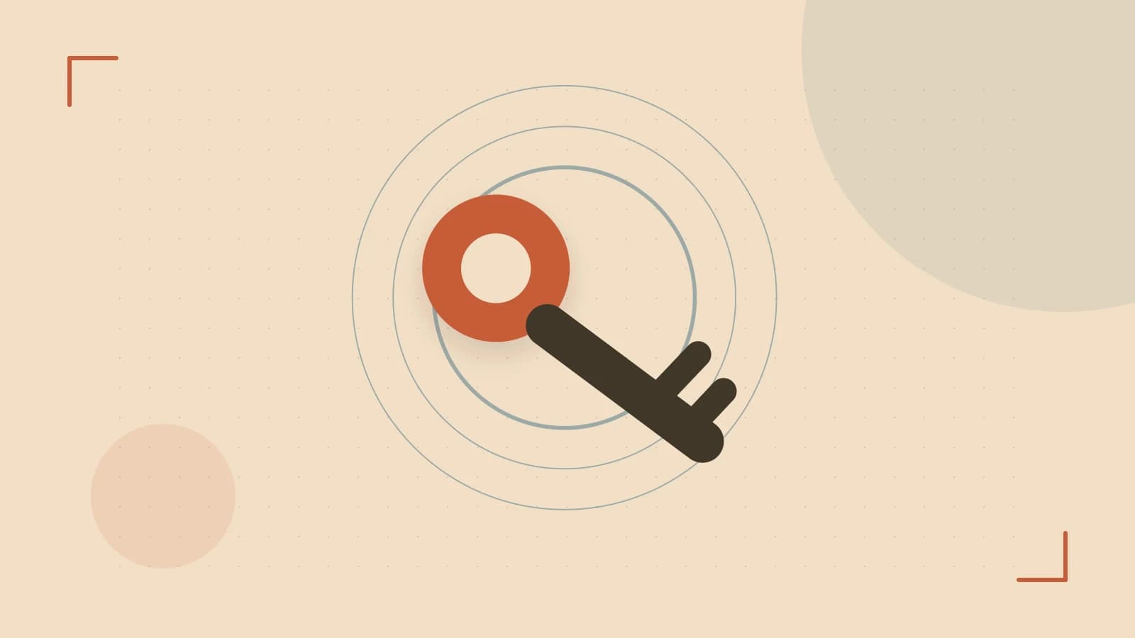 Editorial illustration of a sculpted shield, authentication key and concentric permission boundaries