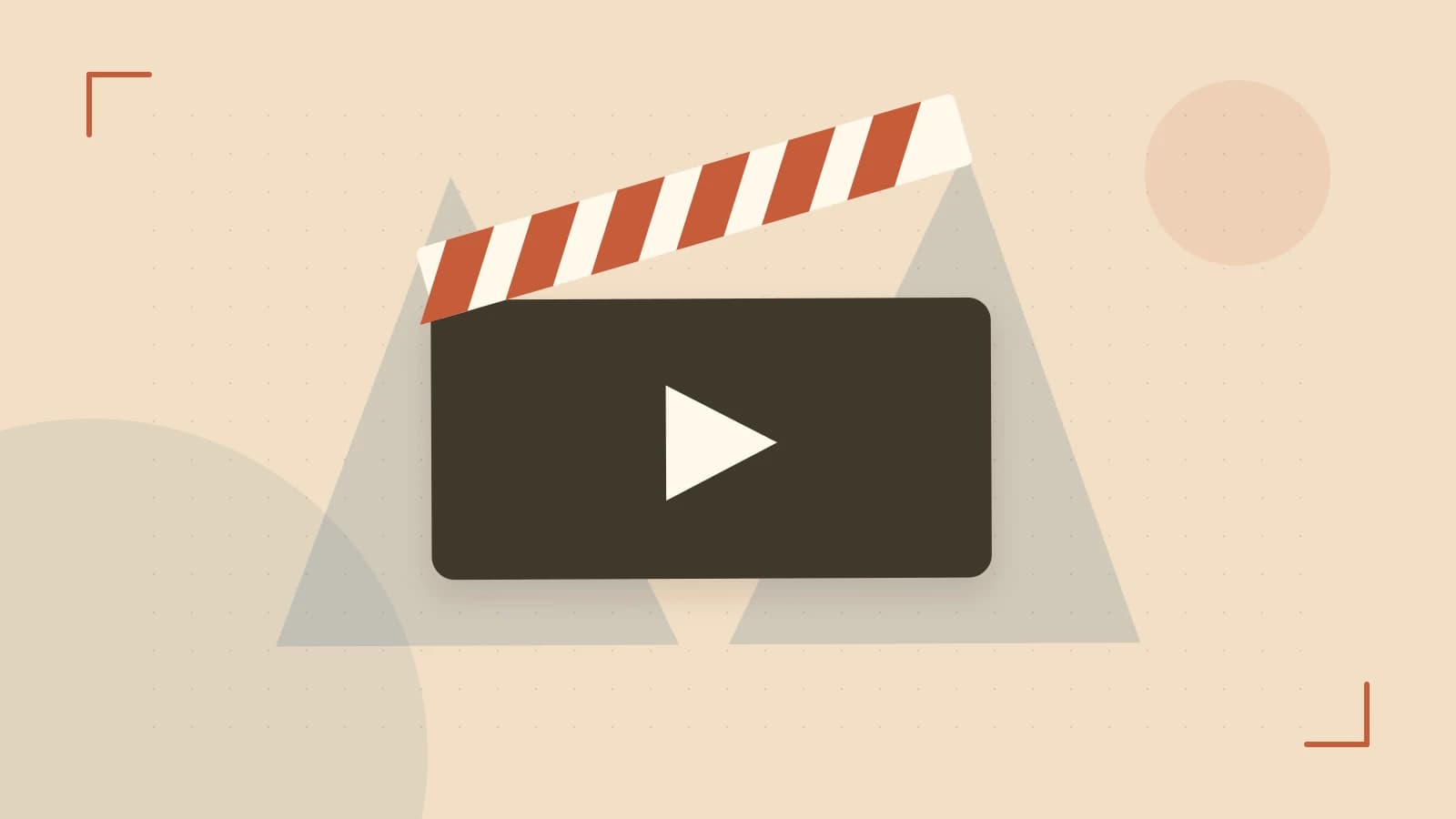 Editorial illustration of a film clapperboard, a spotlight and layered cultural artwork
