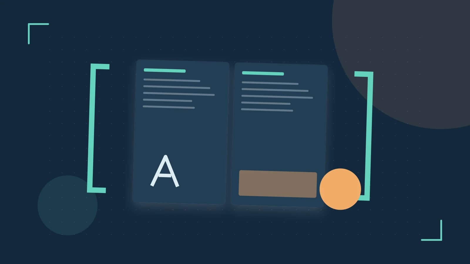 Editorial illustration of typeset pages, expressive letterform shapes and a precise editorial page grid