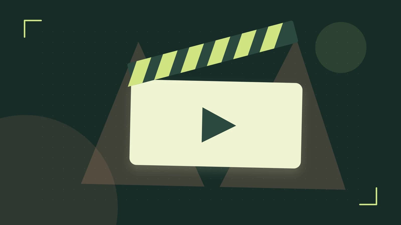 Editorial illustration of a film clapperboard, a spotlight and layered cultural artwork