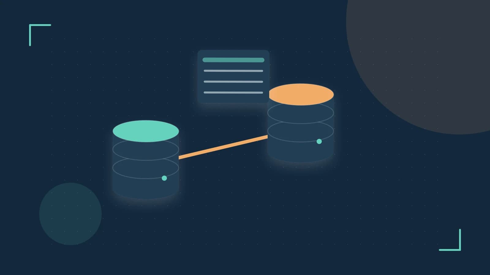 Editorial illustration of structured records, database cylinders and relationships between tables