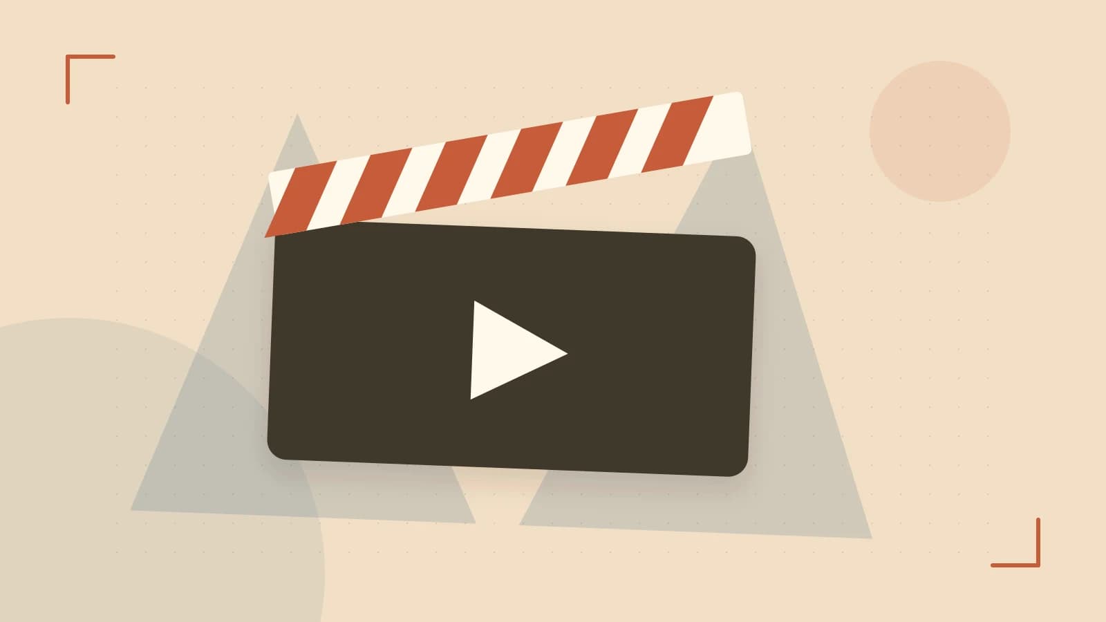 Editorial illustration of a film clapperboard, a spotlight and layered cultural artwork