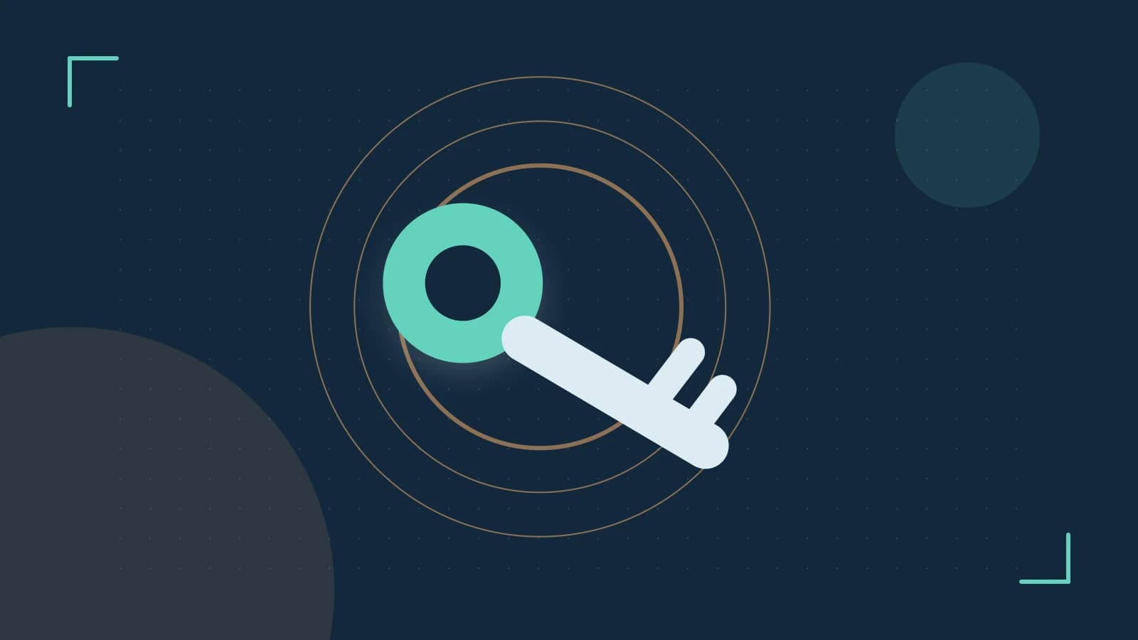 Editorial illustration of a sculpted shield, authentication key and concentric permission boundaries