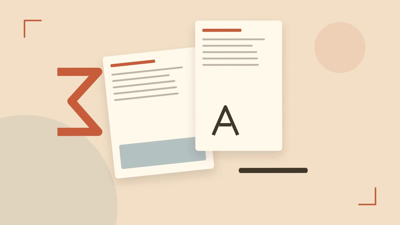 Editorial illustration of typeset pages, expressive letterform shapes and a precise editorial page grid
